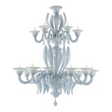 Contemporary Mid-Century Modern Venetian Style Murano Glass Chandelier
