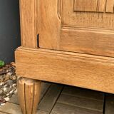 Parisian art deco wardrobe in solid raw oak, removable