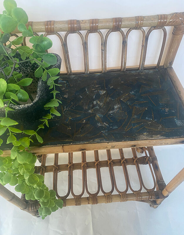 Rattan shelves