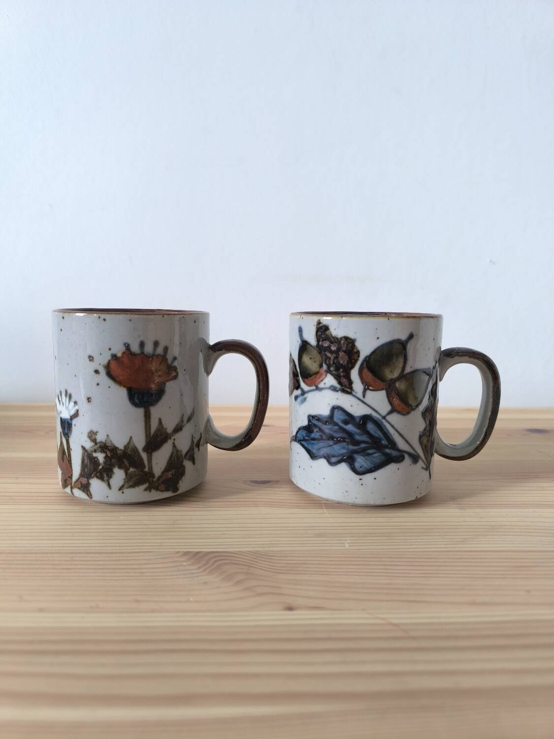 Pair of glazed stoneware mugs 1970