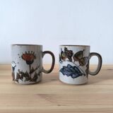 Paire de mugs en grès vernissé 1970