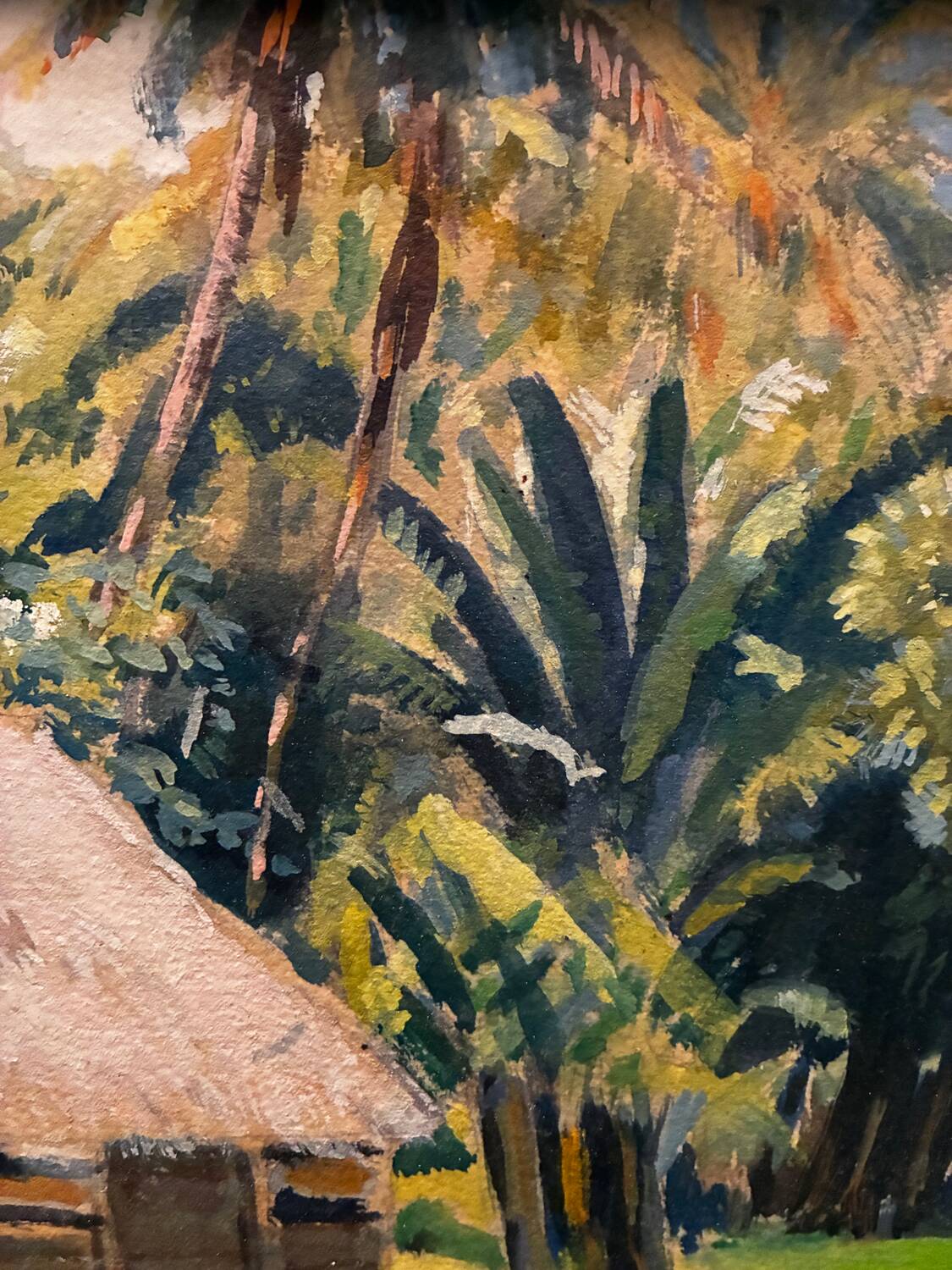 Exotic landscape painting of Tahiti from the 1940s to 1960s.