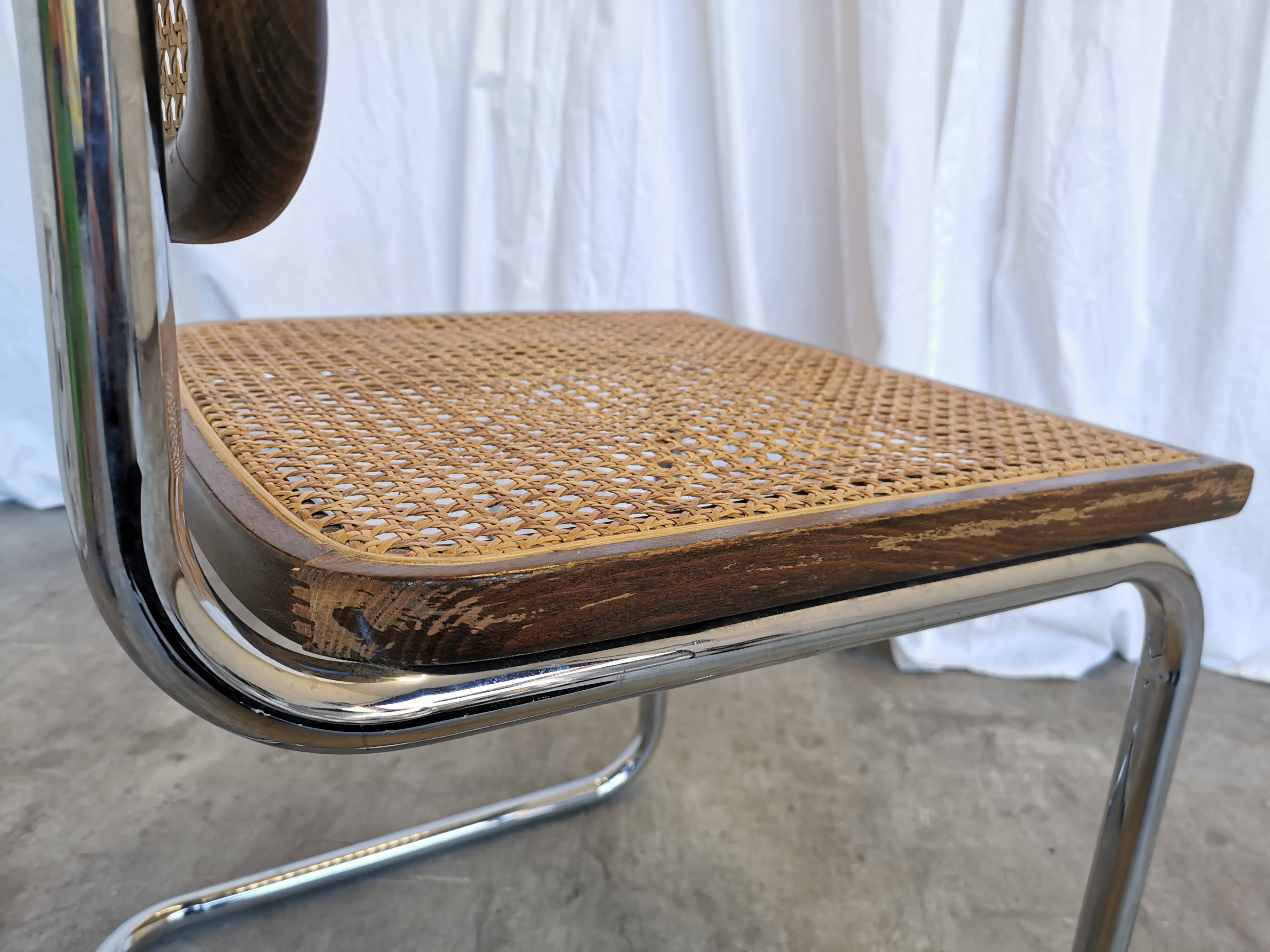 Vintage Cesca Cane Chair: 1970s Italian Mid-Century Modern Dining Office Ch