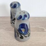 Vintage blue salt and pepper shaker set
