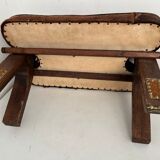 Vintage cowhide footrest