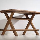Antique X-shaped dining room table (c.1920) #16
