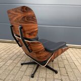 Vitra Eames Lounge Chair XL + Ottoman, Black leather & Santos Rosewood