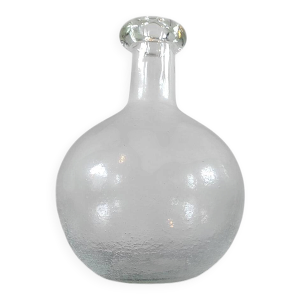 Grande carafe, bouteille vintage en verre soufflé artisanal