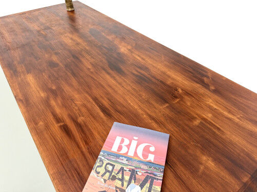 Oak dining table with tapered legs, 1970s.