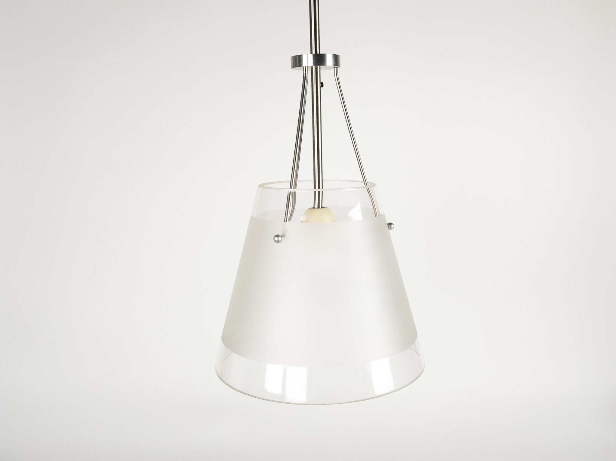 Dutch design - Hala Zeist - hanging lamp - satined glass - marked - post modern - 80's