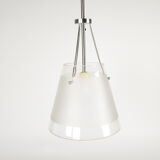 Dutch design - Hala Zeist - hanging lamp - satined glass - marked - post modern - 80's