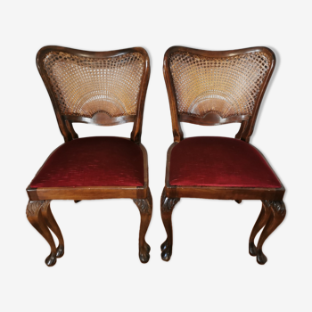 Lot de deux chaises anciennes style baroque