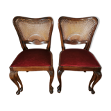 Lot de deux chaises anciennes style baroque