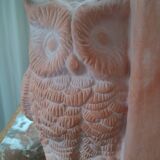 Pair of bookends - Owl and book - raw terracotta - modern