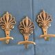 Bronze coat hook, Art Deco palmette decoration, 20th century – 3 available
