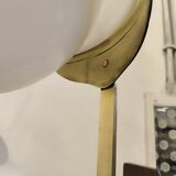 Lampe de table Vecchia Marina en verre opalin et laiton, 1950