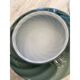 Plafonnier ou applique murale italienne en verre de Murano blanc laiteux et tourbillons verts