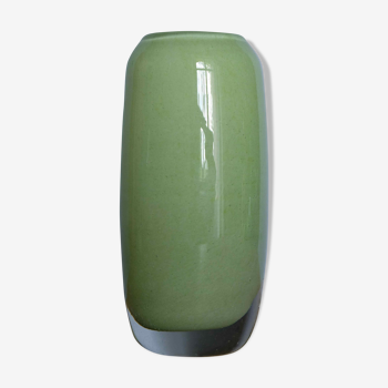 Vase vert  tilleul vintage soufflé bouche de  « Henry Dean »