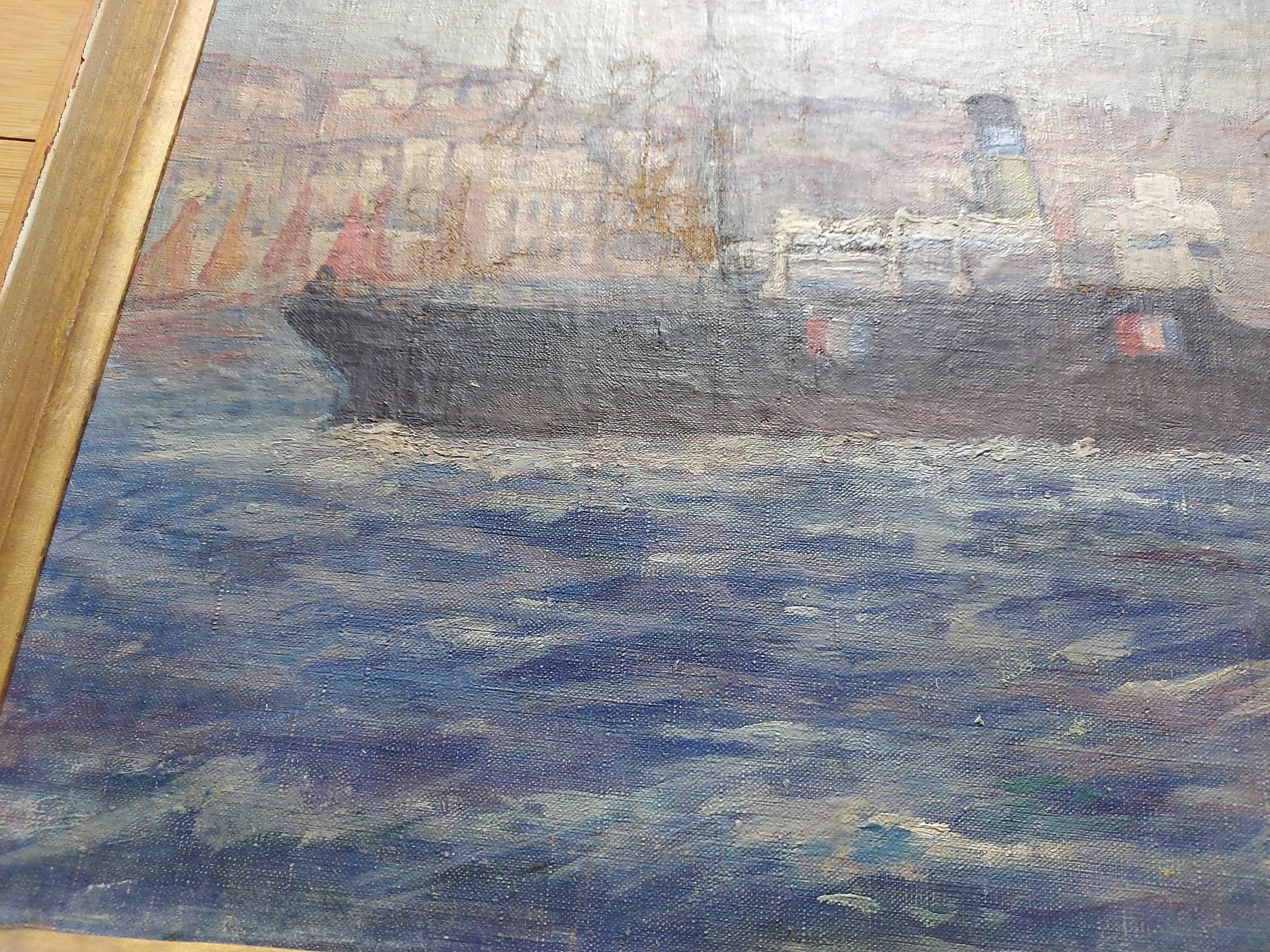 Marine , boat , entrance to the port of Marseille ( le panier )