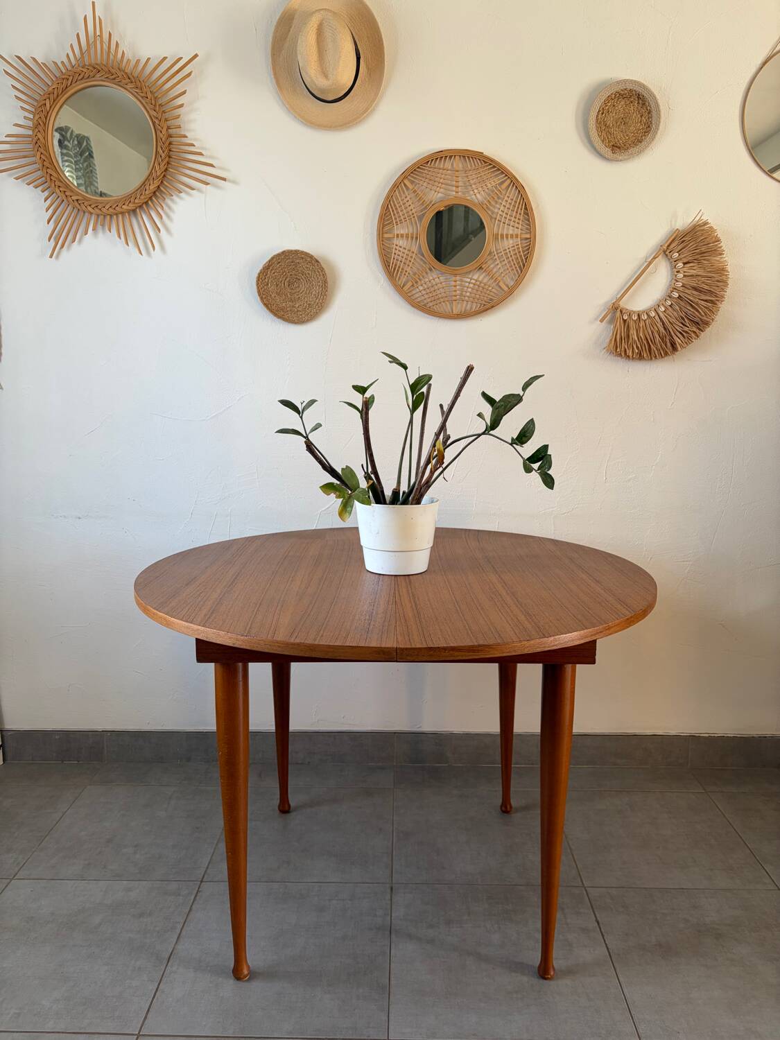 Vintage teak round table