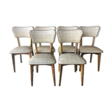 Ensemble 6 chaises 50 skaï beige