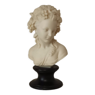 Bust young girl resin and marble XXth
