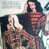 A vintage illustration, women's fashion, 1940