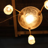 Art deco glass chandelier with Noverdy bird décor
