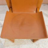 Chaises cuir et orme années 70