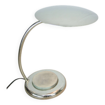 Mid-Century Italian Big Button Table Lamp in Chrome