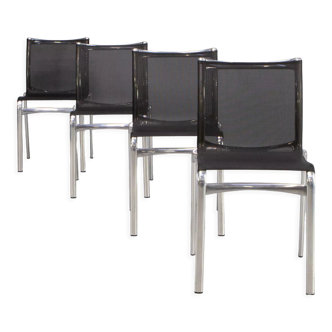 4 chaises Alberto Meda modèle '416 High Frame' de salle à manger pour ensemble Alias