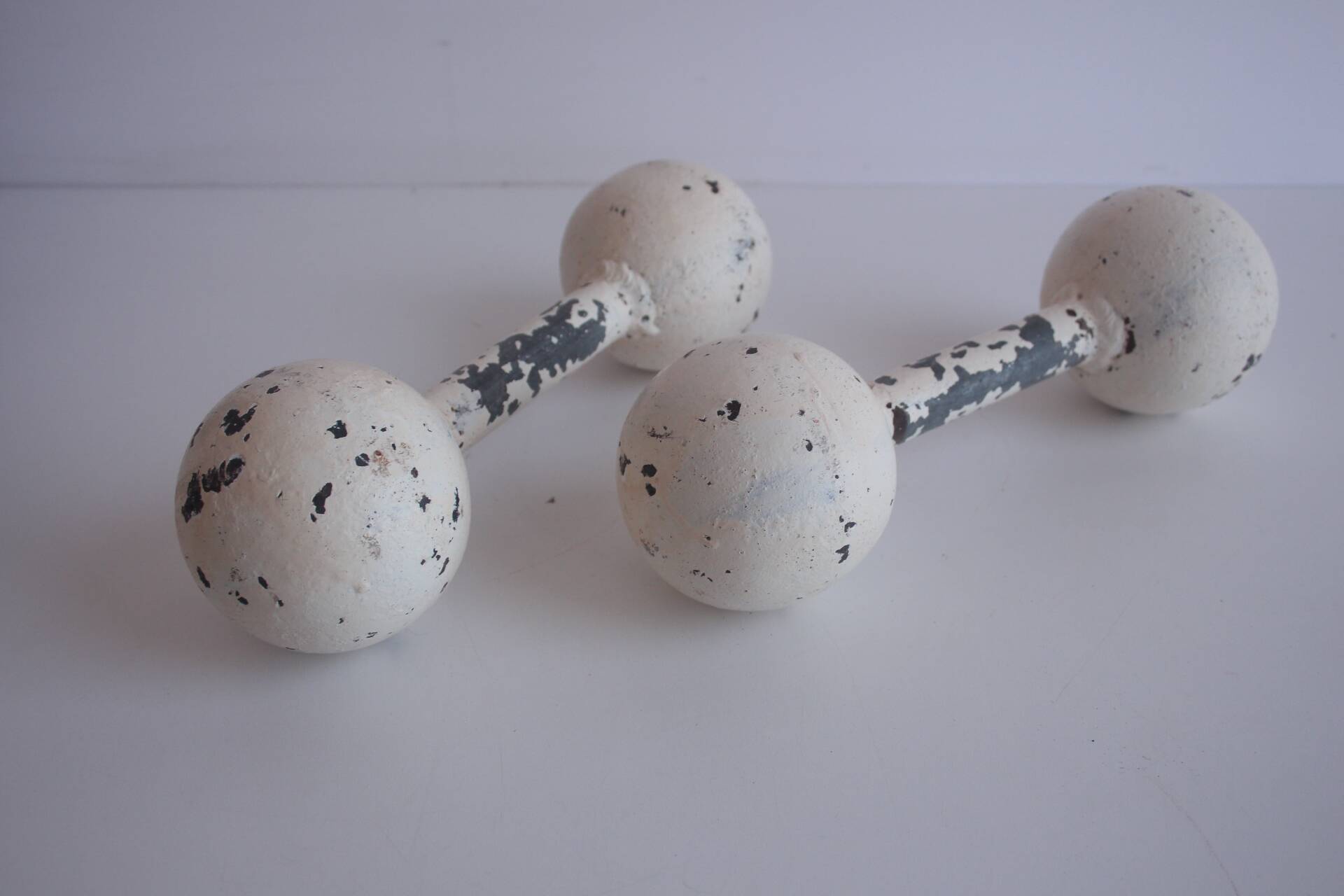 Set of Art deco Double Ball Dumbbells, 1930s.