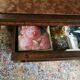 Dessert / Buffet late 19th century with pink-brown marble in Louis XV style