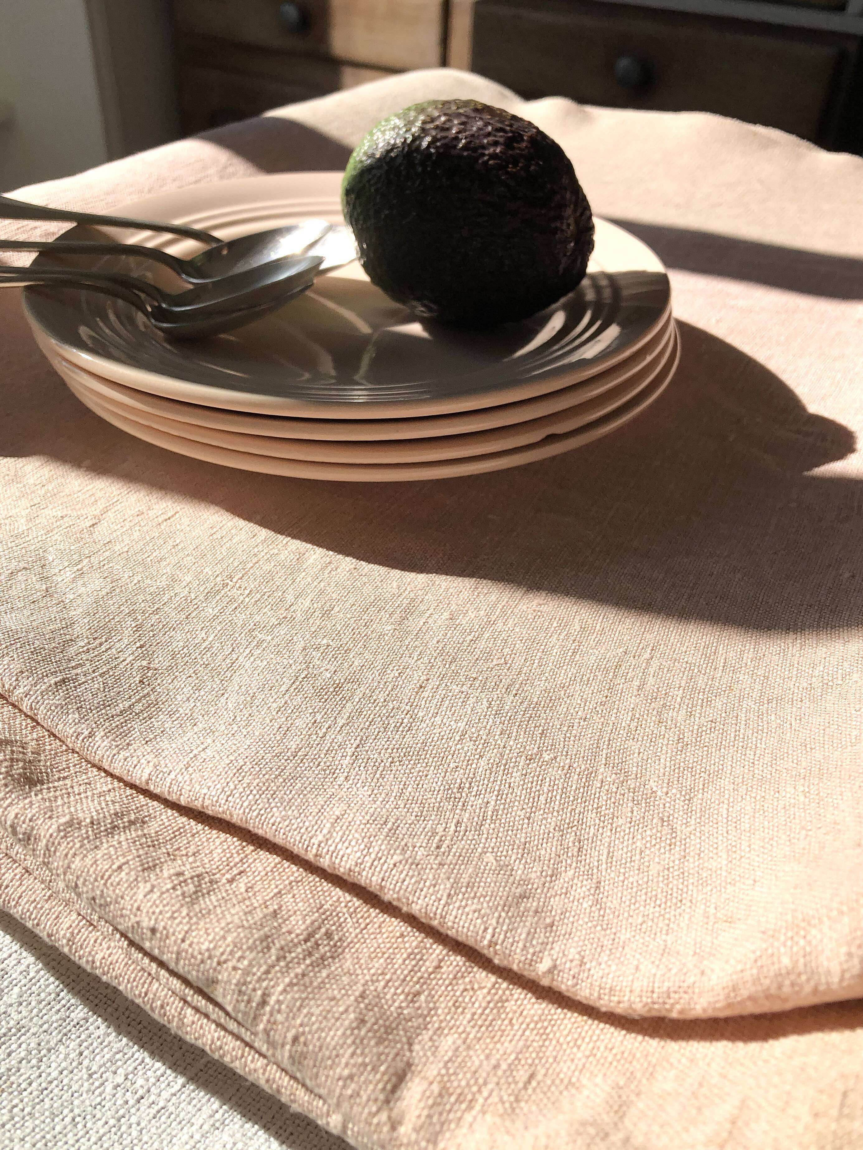 Harvest tablecloth tinted in tea pink