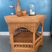 Rattan side table