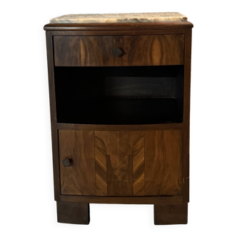 Table de chevet marbre et bois