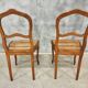 Set of antique French chairs dining chairs webbing and beech