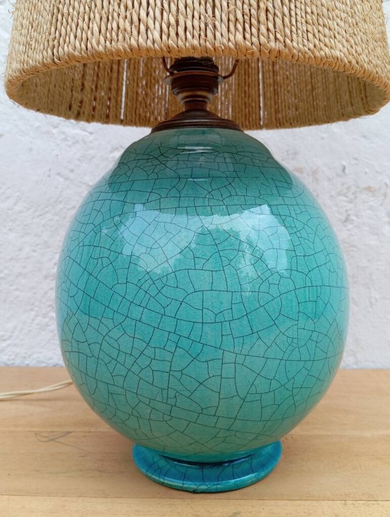 Art Deco cracked ceramic lamp from the 1930s