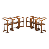 Ensemble de six chaises de salle à manger sculpturales par Allmilmö, Allemagne, années 1980.