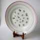 Plat rond digoin sarreguemines rose et vert 1940