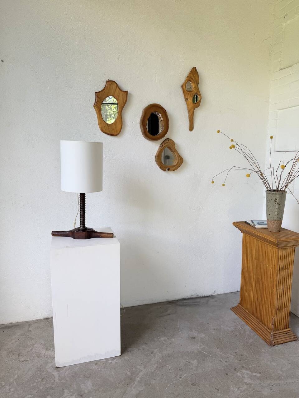 Lampe de table brutaliste artisanale 1950