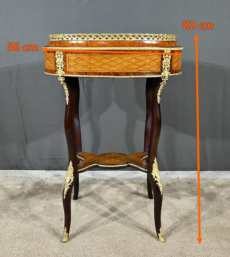 Planter in Precious Wood Marquetry, Napoleon III Period – Mid-19th Century