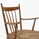 1950's dutch rattan and oak lounge / easy chair