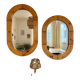 Oval mirror in solid pine vintage 70