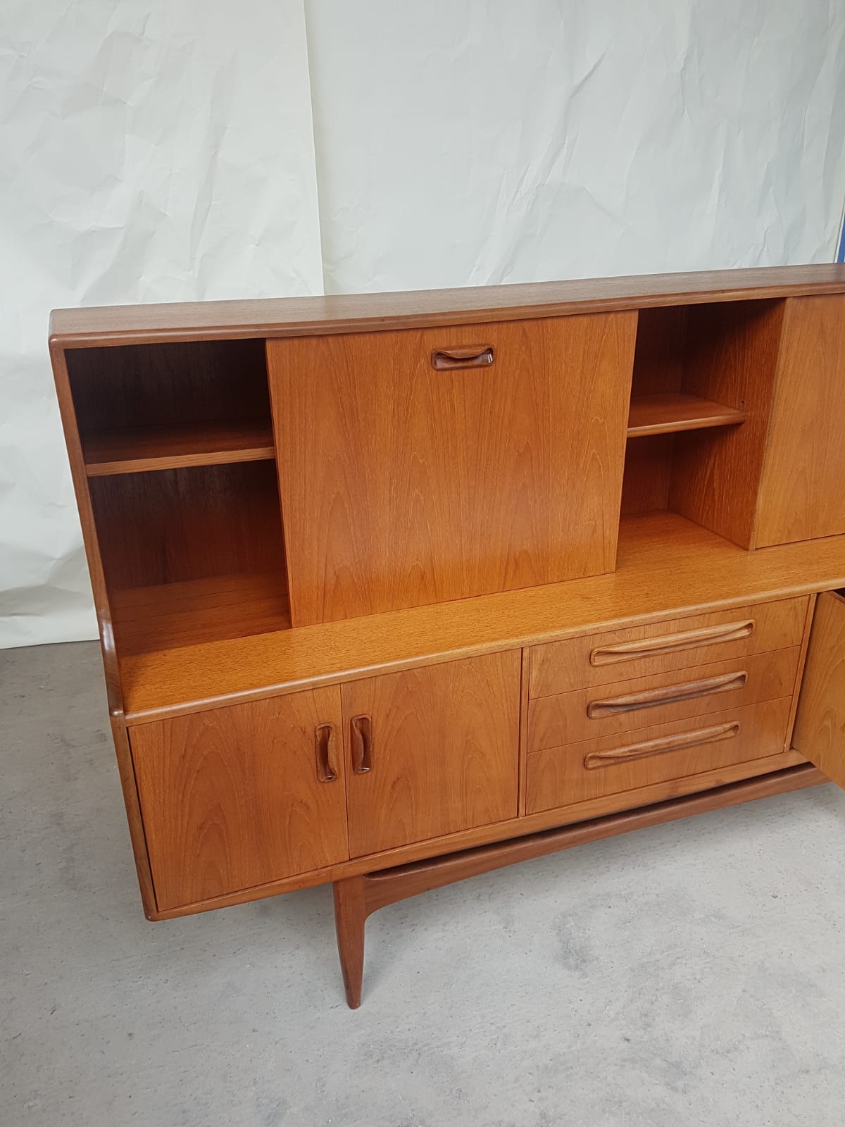 Vtg Mid Century G Plan Fresco Teak Highboard Sideboard Danish Design Retro 60s