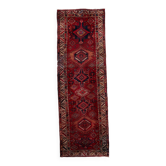 Tapis coureur vintage du Moyen-Orient Malayer fait main en laine 108 x 321
