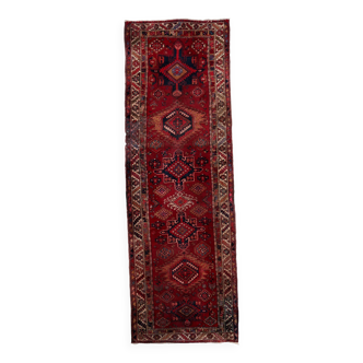 Tapis coureur vintage du Moyen-Orient Malayer fait main en laine 108 x 321
