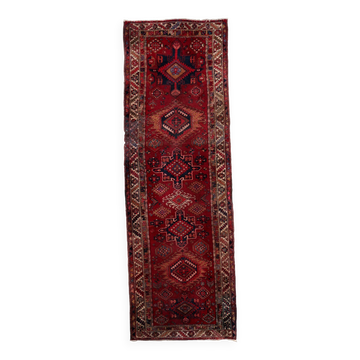 Tapis coureur vintage du Moyen-Orient Malayer fait main en laine 108 x 321