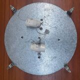 Pair of chiseled glass suspension ceiling lights