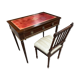Flat desk and Louis XVI style chair in mahogany veneer (nineteenth century)